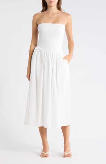 WAYF Smocked Convertible Dress