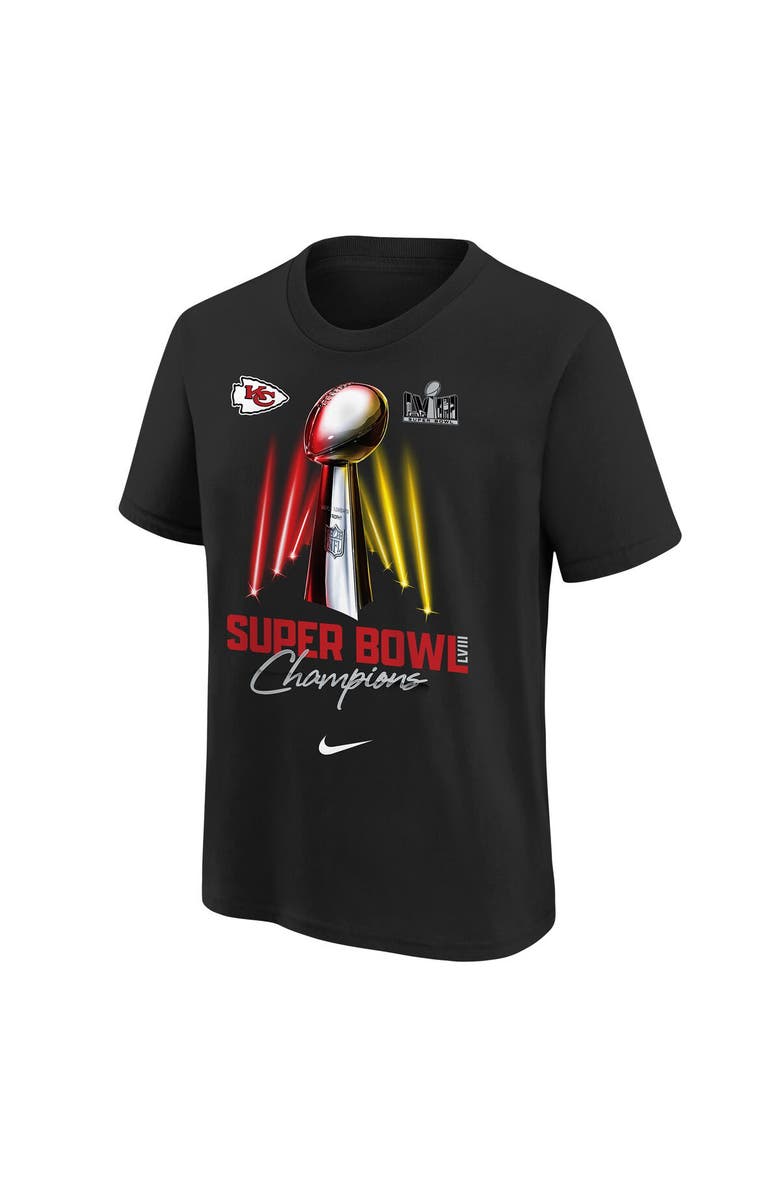 Nike Youth Nike  Black Kansas City Chiefs Super Bowl LVIII Champions Lombardi Trophy T-Shirt, Alternate, color, 