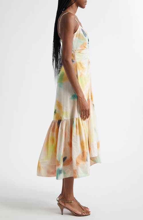 A.l.c Lindsey Ruched Fit-and-flare Midi Dress In Floral Multi