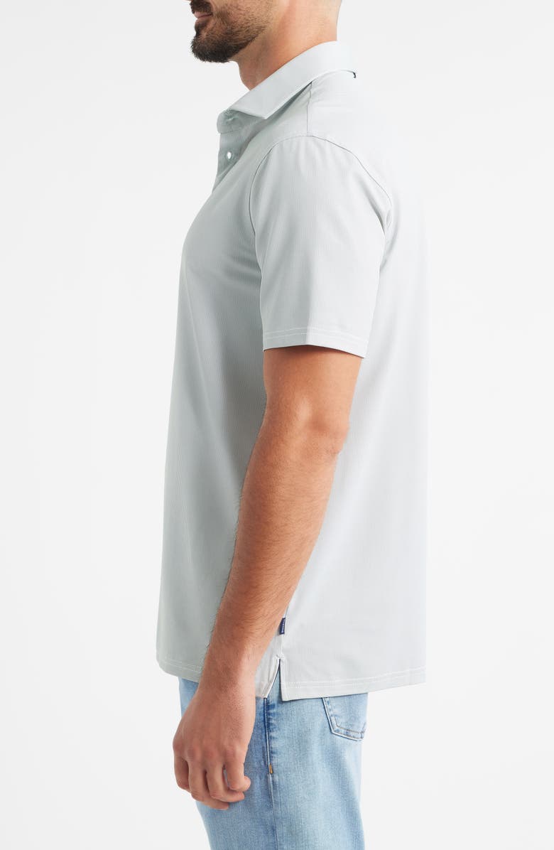 Stone Rose Bird's Eye Print Techno Stretch Performance Golf Polo, Alternate, color, Light Teal