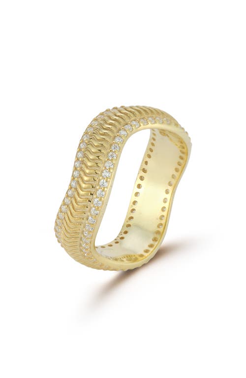Chloe & Madison Chloe And Madison Cubic Zirconia Wavy Band Ring In Gold