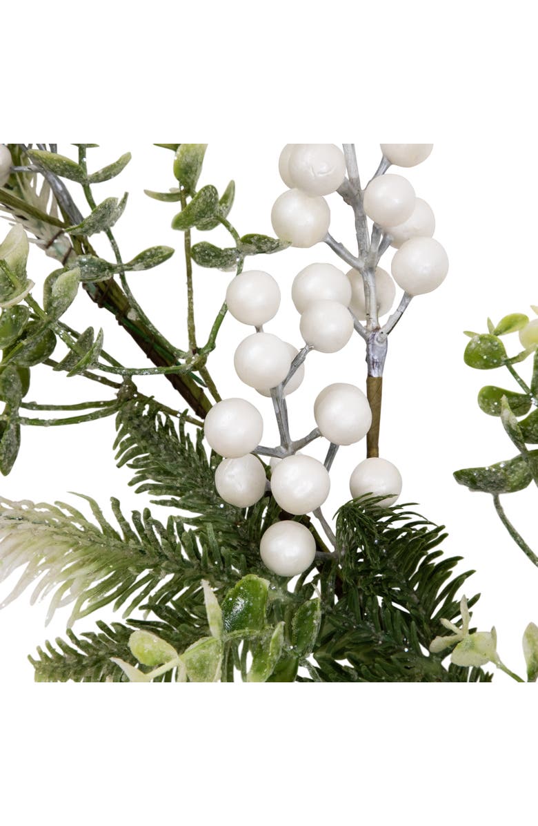 Northlight Glittered Berries and Eucalyptus Artificial Christmas Garland - 5' - Unlit, Alternate, color, Green