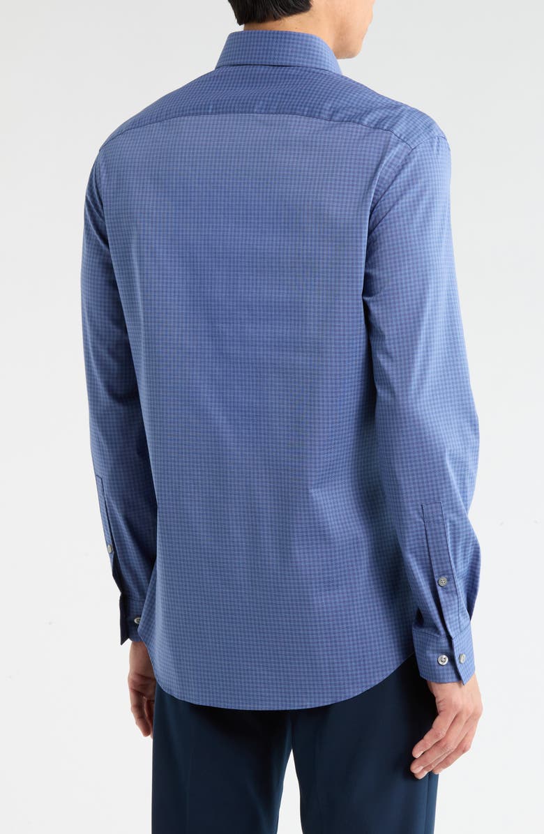 Michael Kors Quick Wicking Slim Fit Check Dress Shirt, Alternate, color, Midnight