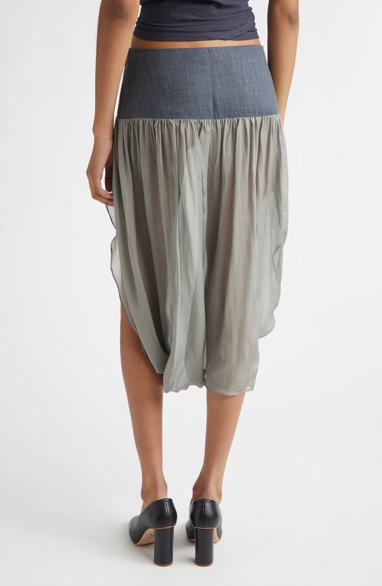 Paloma Wool Mila Sheer Silk & Suiting Skirt, Alternate, color, Green