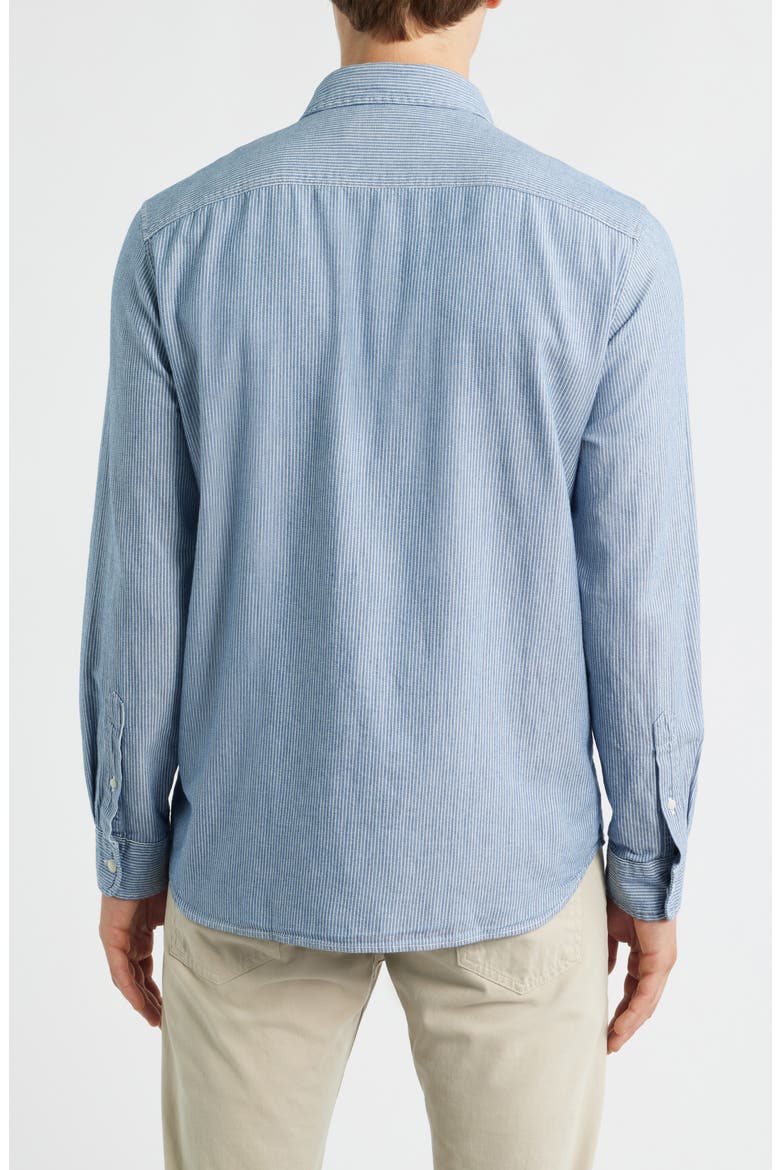Montauk Indigo Stripe Button-Up Shirt, Alternate, color, MOONSHINE