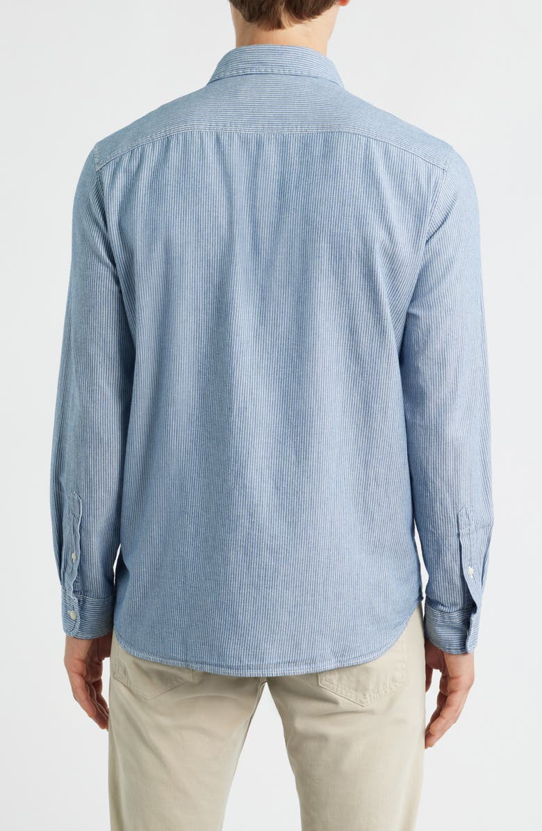 vineyard vines Montauk Indigo Stripe Button-Up Shirt, Alternate, color, Moonshine