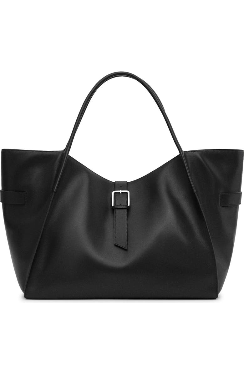 MANGO Maxi Leather Shopper Bag, Main, color,