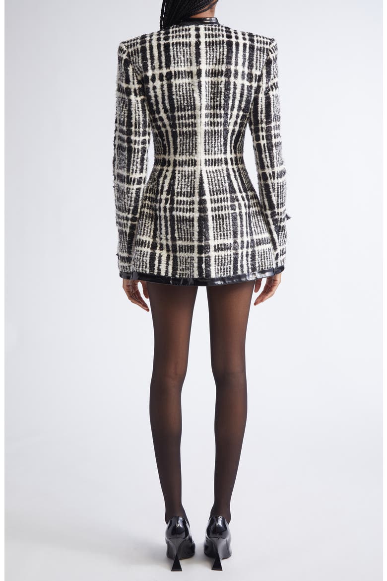 Long Sleeve Tailored Minidress, Alternate, color, BLACK/ WHITE/ GREY