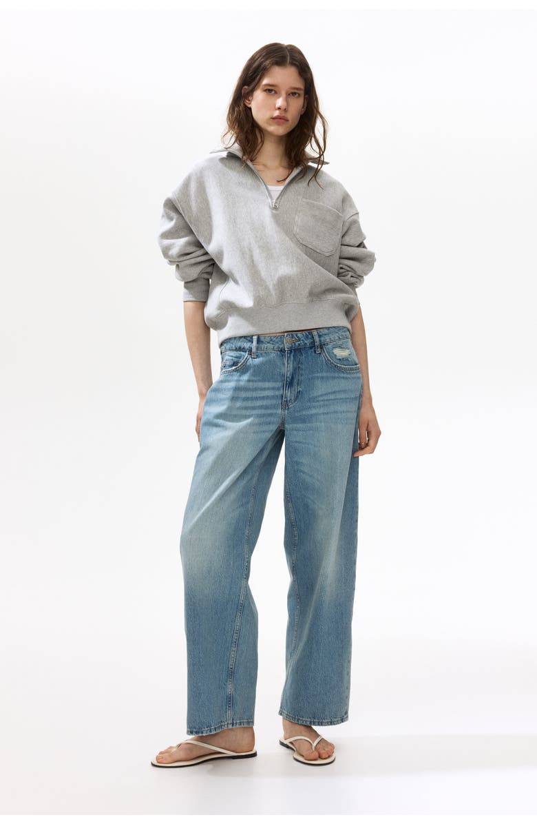 H&M Baggy Low Waist Jeans, Alternate, color, Light Denim Blue