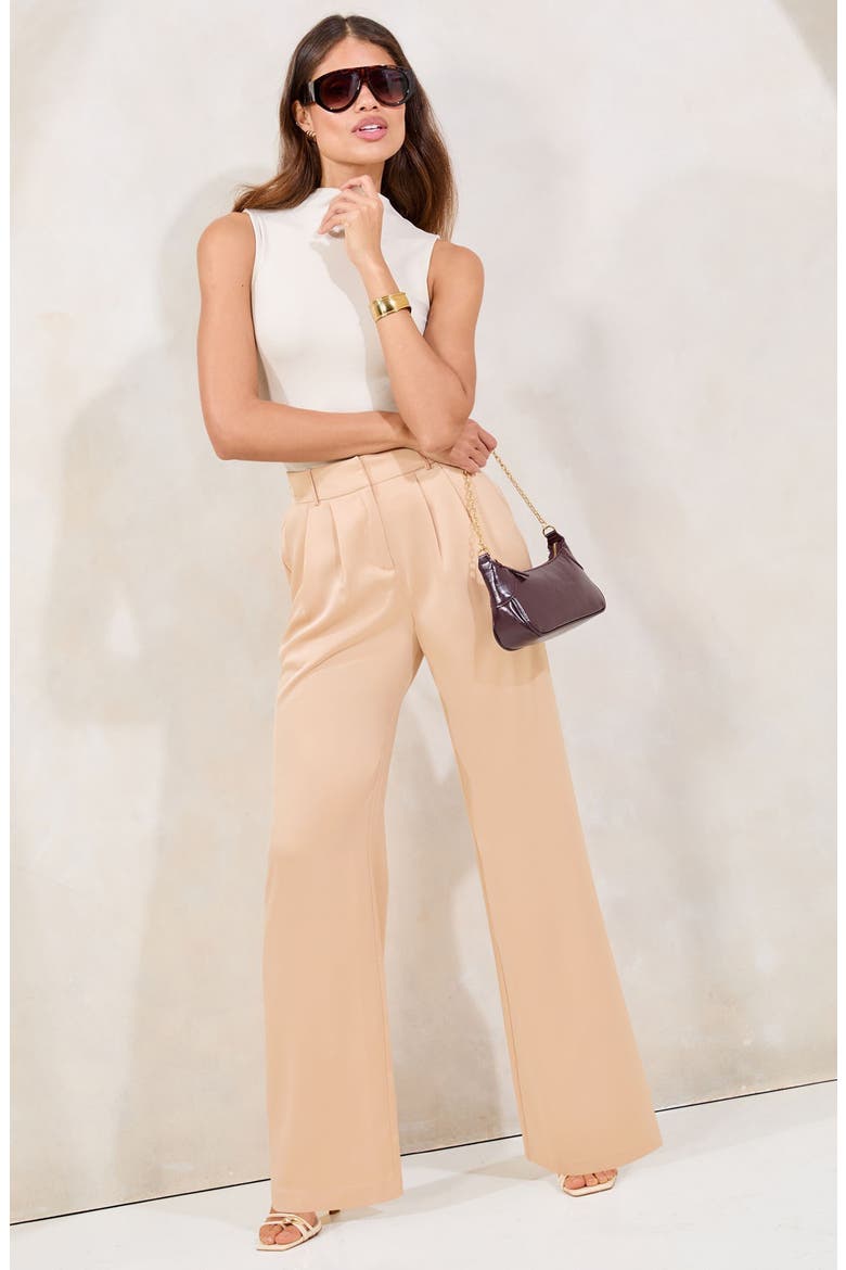 Satin Wide Leg Pants, Alternate, color, CHAMPAGNE