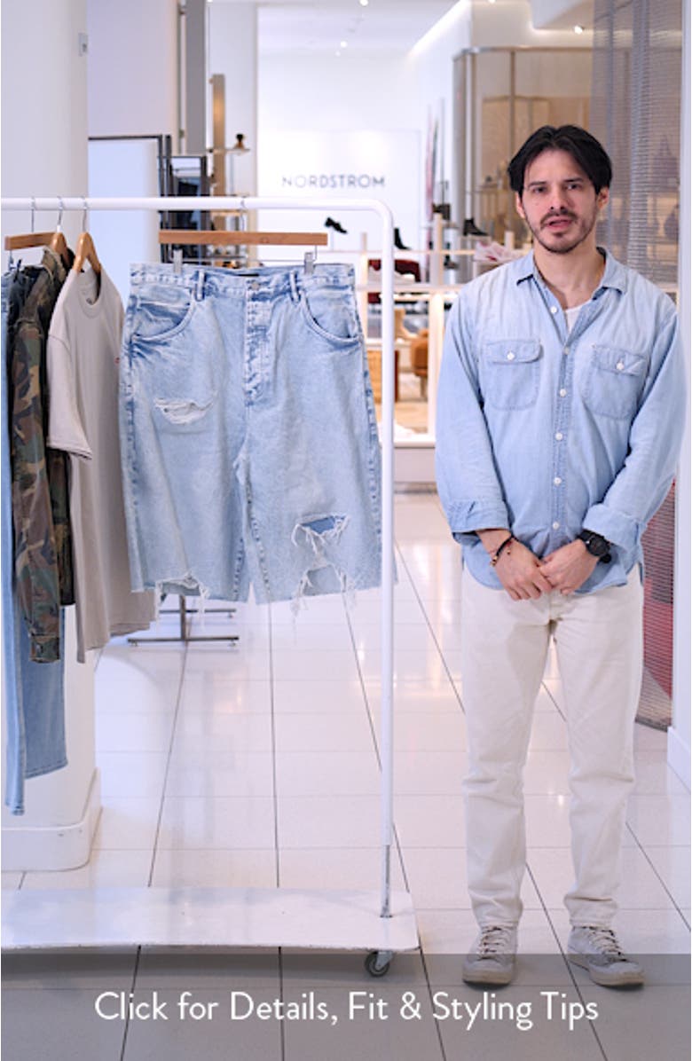 Blowout Patched Raw Hem Denim Shorts, sales video thumbnail