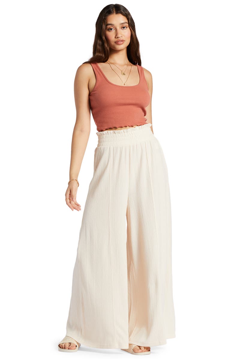 Roxy Jetsetter Smocked Waist Wide Leg Pants, Alternate, color,