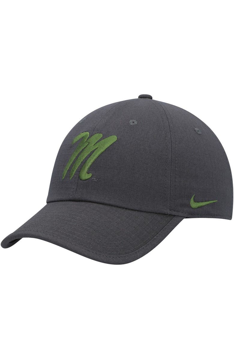 Nike Men's Nike Charcoal Ole Miss Rebels Veterans Day Tactical Heritage86 Performance Adjustable Hat, Alternate, color, 
