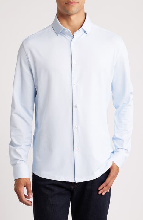 Techno Stretch Solid Performance Button-Up Shirt