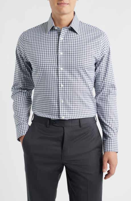 Trim Fit Check Premium Performance Twill Dress Shirt