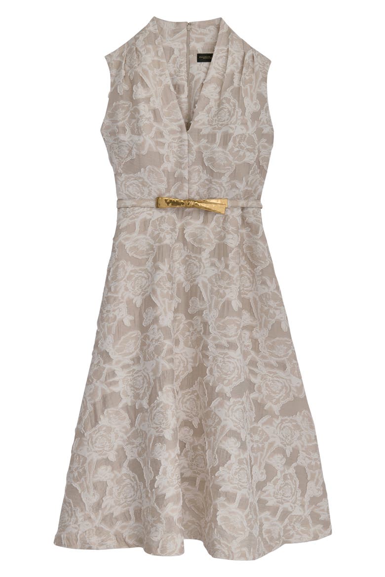 Floral Sleeveless Flare Dress, Alternate, color, SAND/ CREAM
