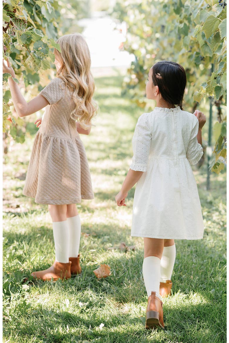 Kids' Organic Flutter Sleeve Tiered Eyelet Dress, Alternate, color, Ivory Eyelet