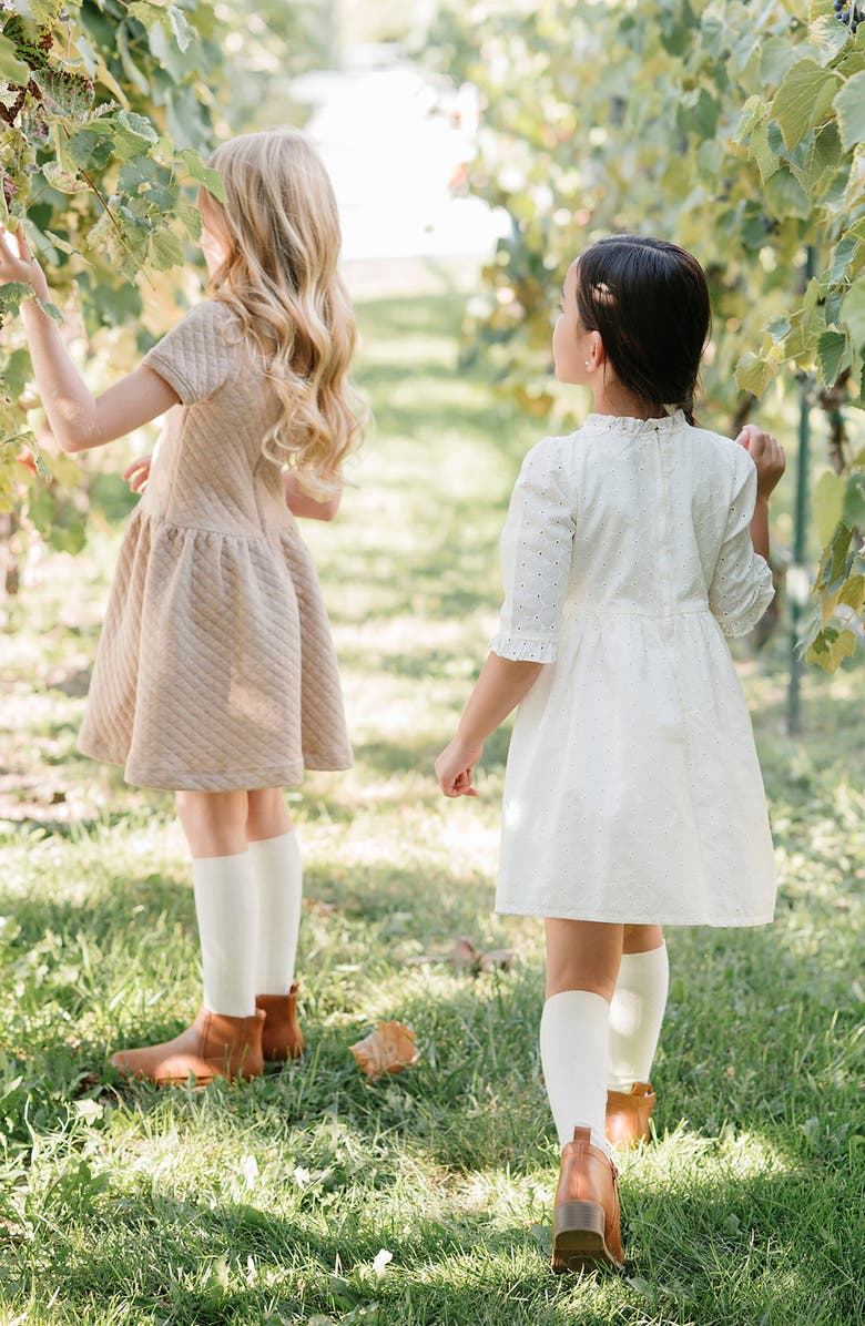 Hope & Henry Kids' Organic Flutter Sleeve Tiered Eyelet Dress, Alternate, color, Ivory Eyelet