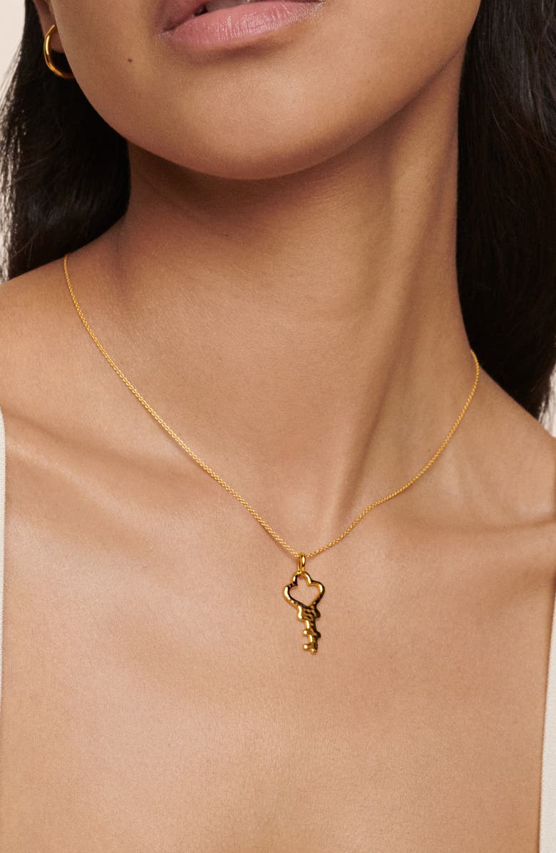Monica Vinader Talismans Key Pendant Necklace, Alternate, color, Gold Vermeil