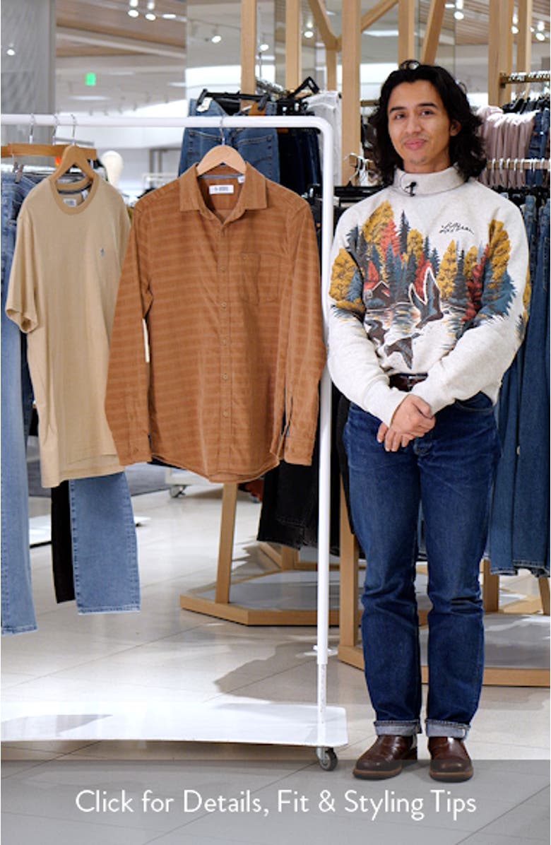 Slim Fit Corduroy Button-Up Dobby Shirt, sales video thumbnail