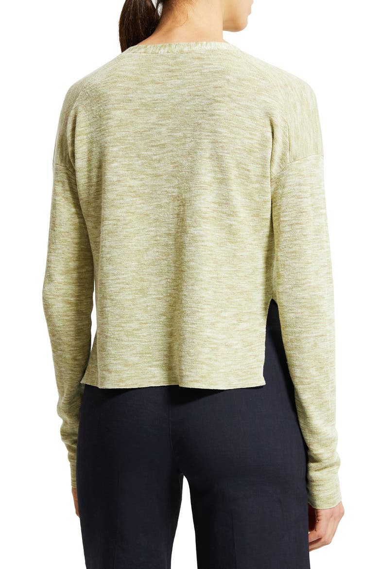 Hanalee Space Dye Linen Blend Cardigan, Alternate, color, KEY LIME MULTI