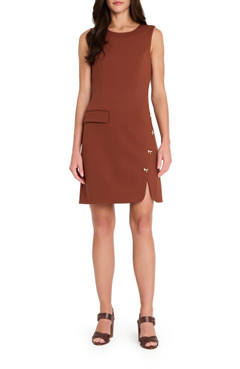 Bow Detail Sleeveless Ponte Dress