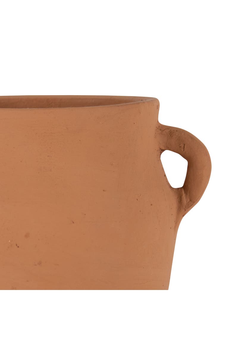 Natural Handthrown Terracotta Vase with Handles, Alternate, color, Brown
