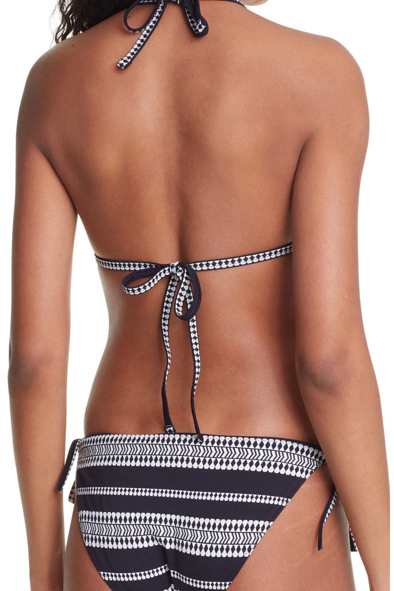 Luchia Triangle Bikini Top, Alternate, color, BLACK