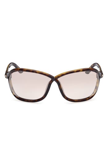 Tom Ford Fernanda 68mm Oversize Butterfly Sunglasses In Brown