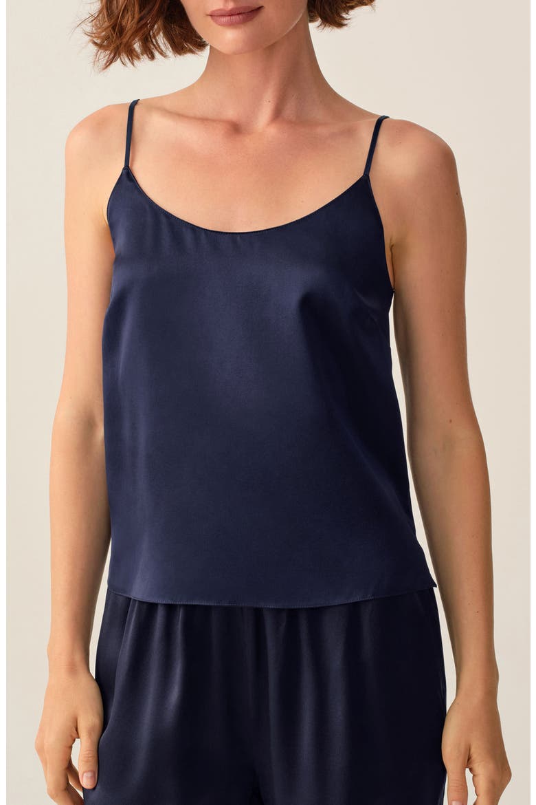Silk Pajama Camisole, Main, color, NAVY