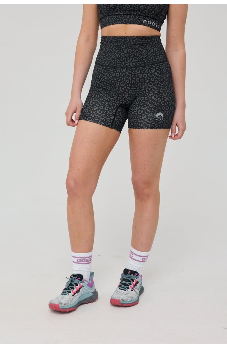 OOSC Infinite High Waisted Shorts - Black Leopard, Main, color, Black Leopard