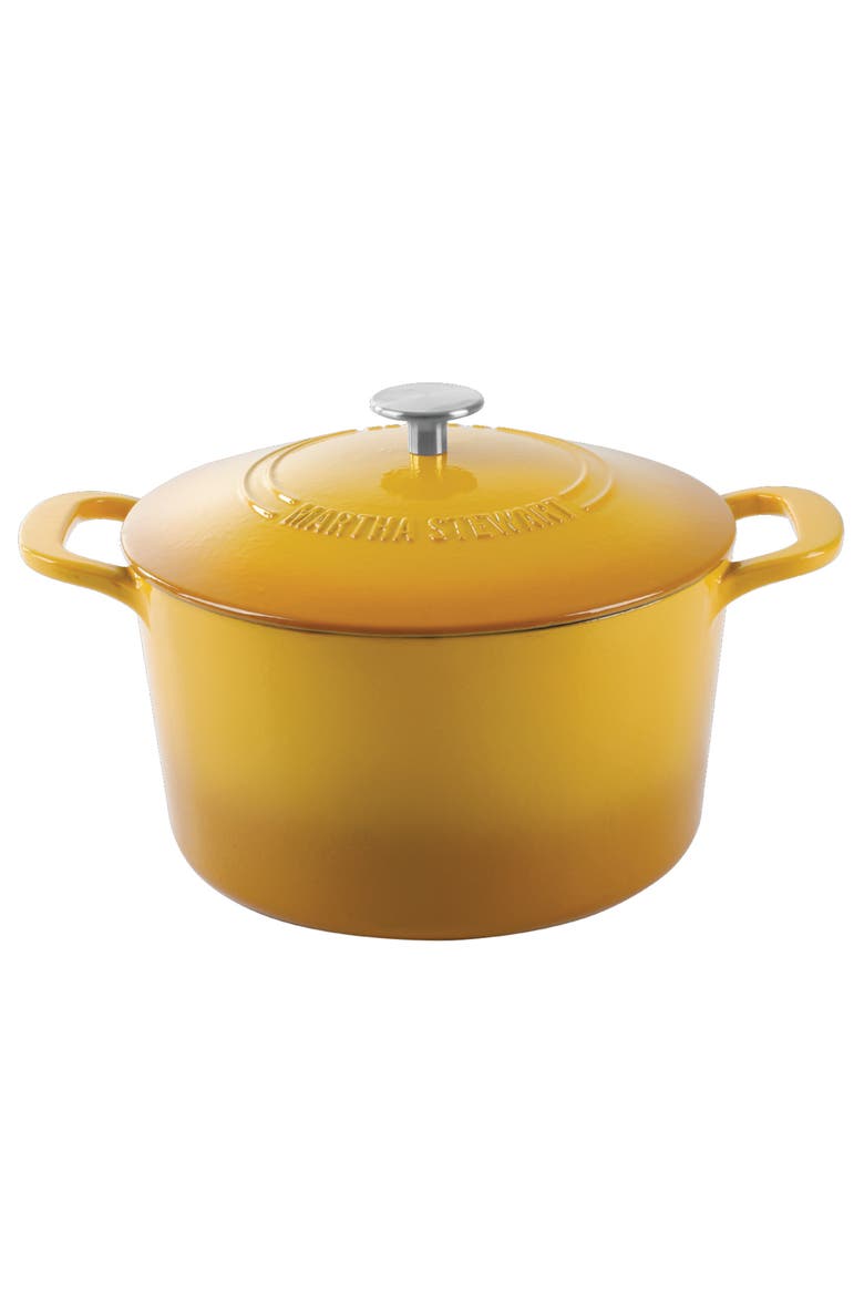 Gatwick 7-Quart Enameled Cast Iron Dutch Oven with Lid, Main, color, Yellow