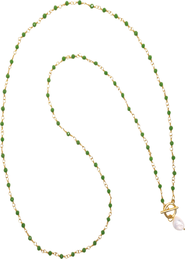 Nialaya CZ Pearl Wrap Necklace