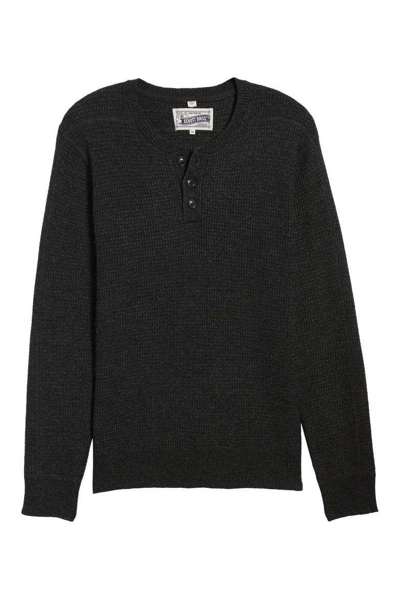 Thermal Henley, Alternate, color, BLACK