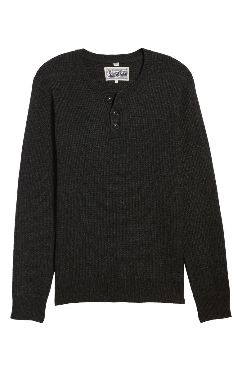 Schott NYC Thermal Henley, Alternate, color, Black