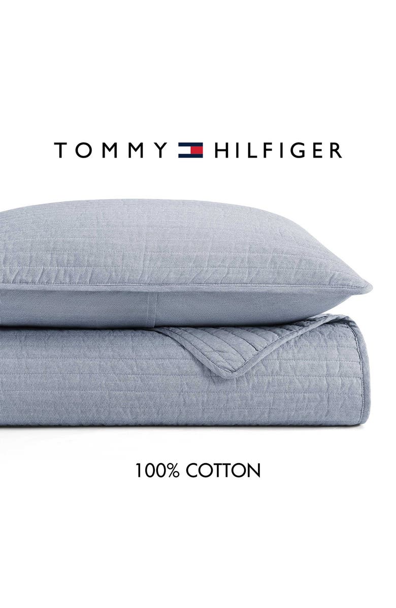 Tommy Hilfiger Christopher Texture Quilt & Shams Set, Alternate, color, White/ Dark Night Navy