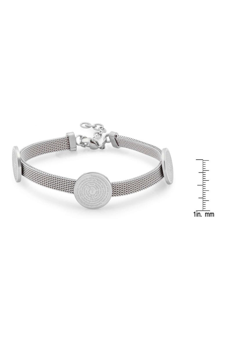 Triple Station Mesh Bracelet, Alternate, color, SILVER