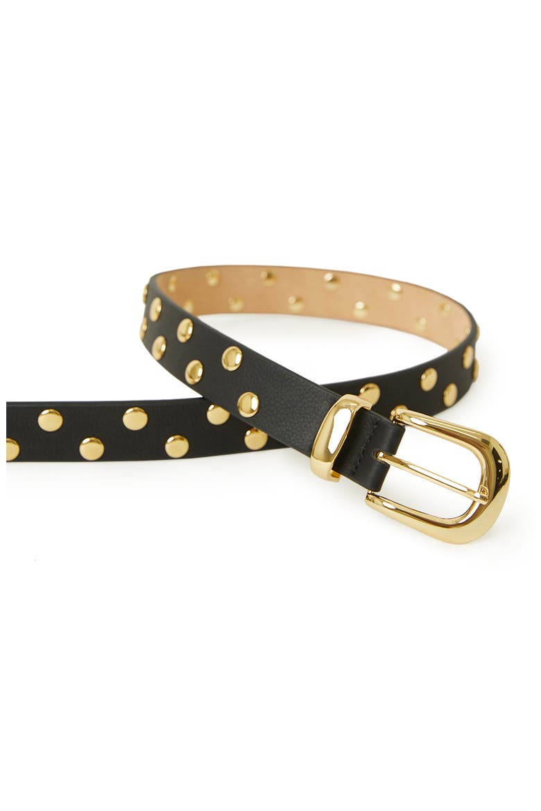 Juniper Studded Leather Belt, Alternate, color, BLACK GOLD