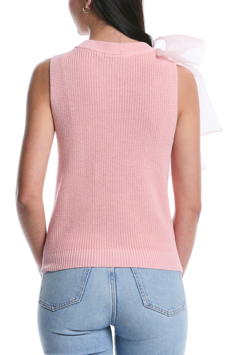 Laundry by Shelli Segal Organza Bow Sweater Vest, Alternate, color, Powder Pink