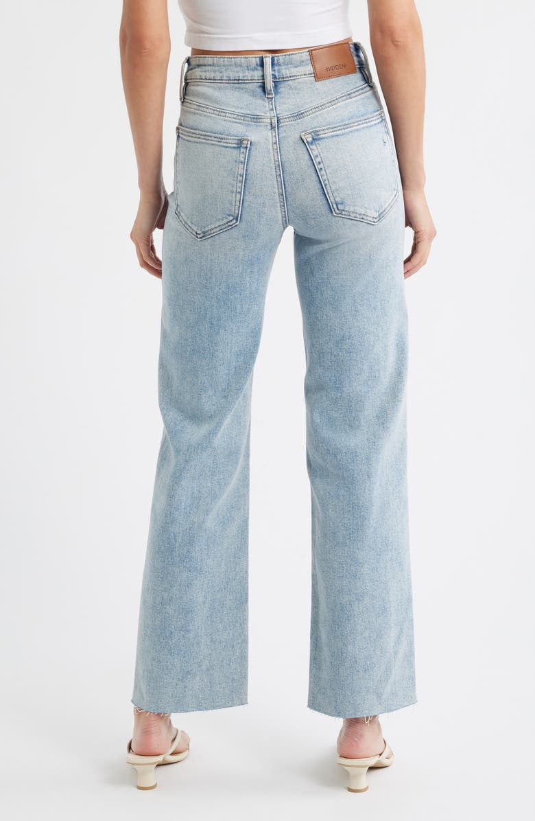 HIDDEN JEANS Raw Hem Straight Leg Jeans, Alternate, color, Med.wash