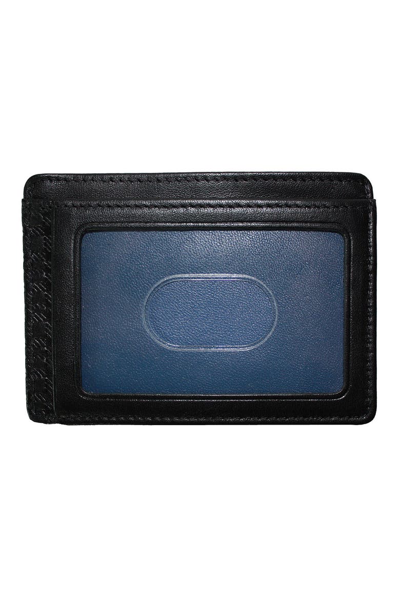 Collins Calfskin ID Card Case, Alternate, color, BLACK/ BLUE