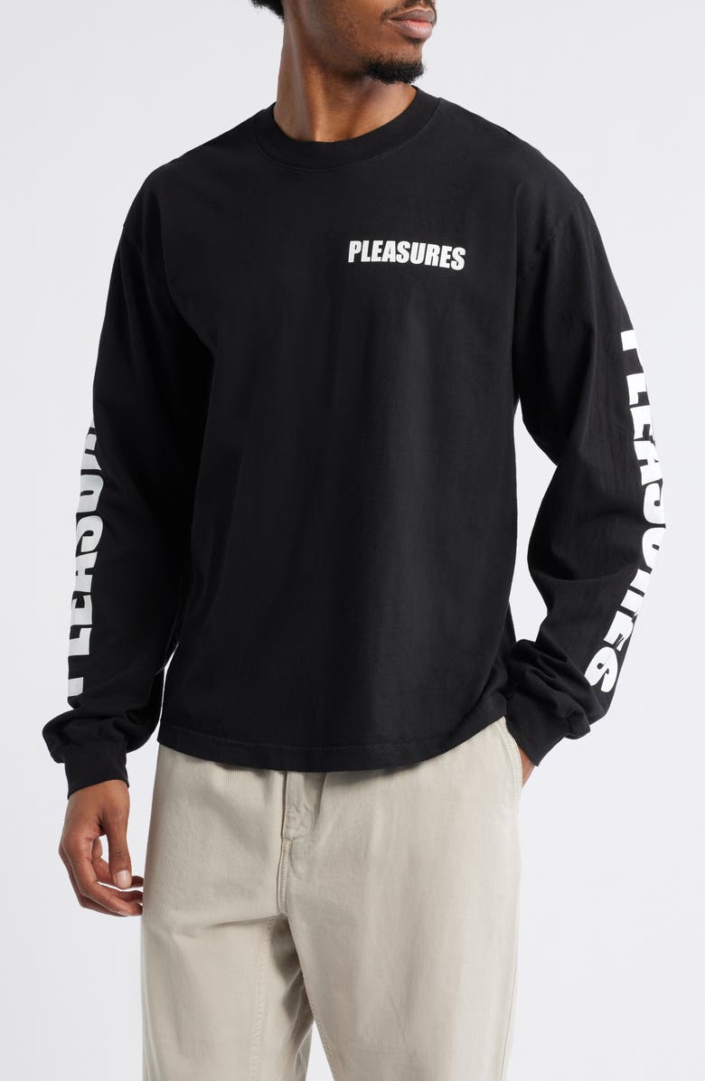 PLEASURES Impact Staff Long Sleeve Cotton Graphic T-Shirt, Main, color, 