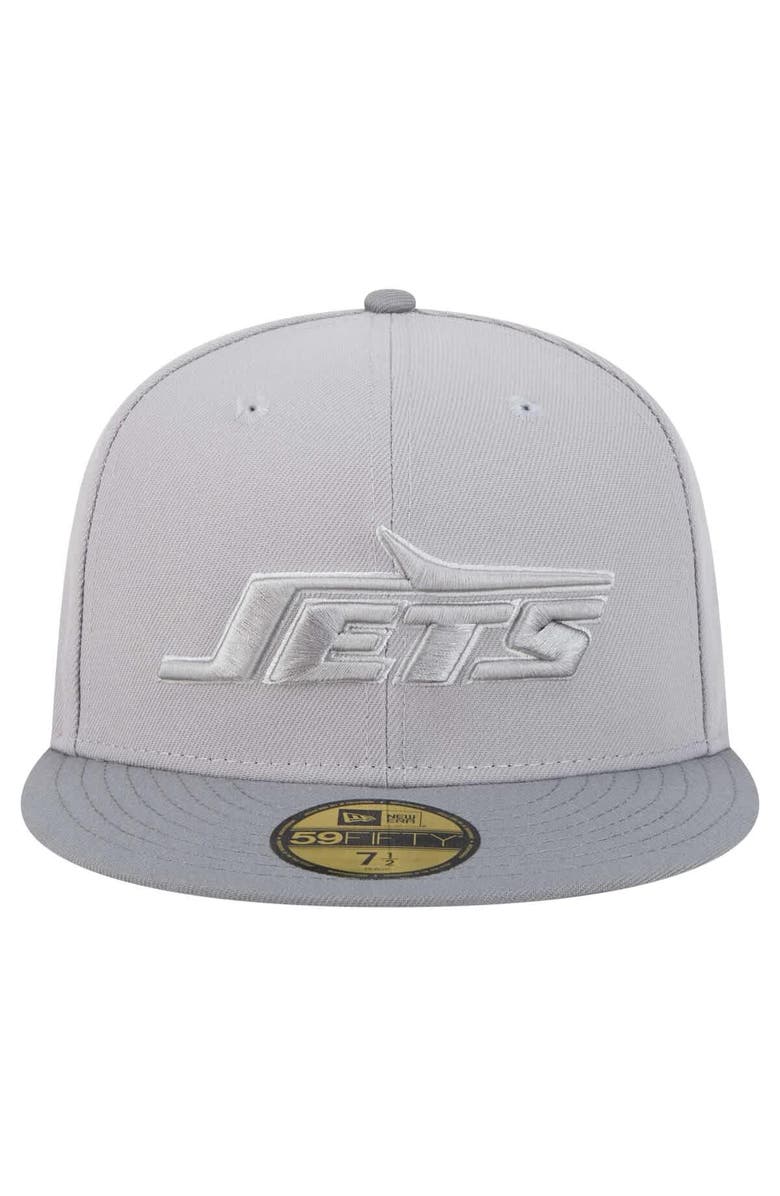 New Era Men's New Era Gray/Graphite New York Jets Iron Cloud 59FIFTY Fitted Hat, Alternate, color,