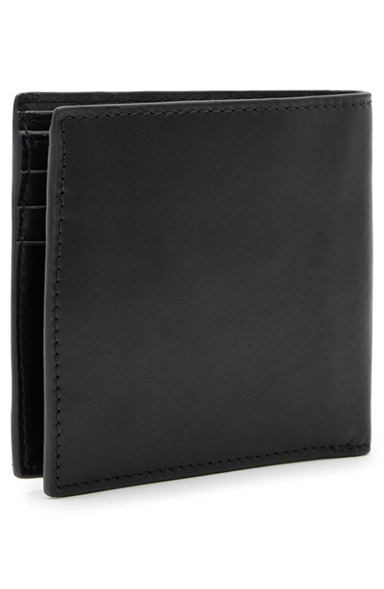 AllSaints Delph Leather Wallet, Alternate, color, Black