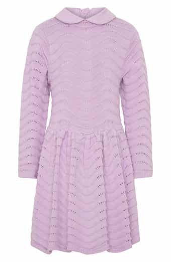 TINY TRIBE Kids' Peter Pan Collar Knit Dress