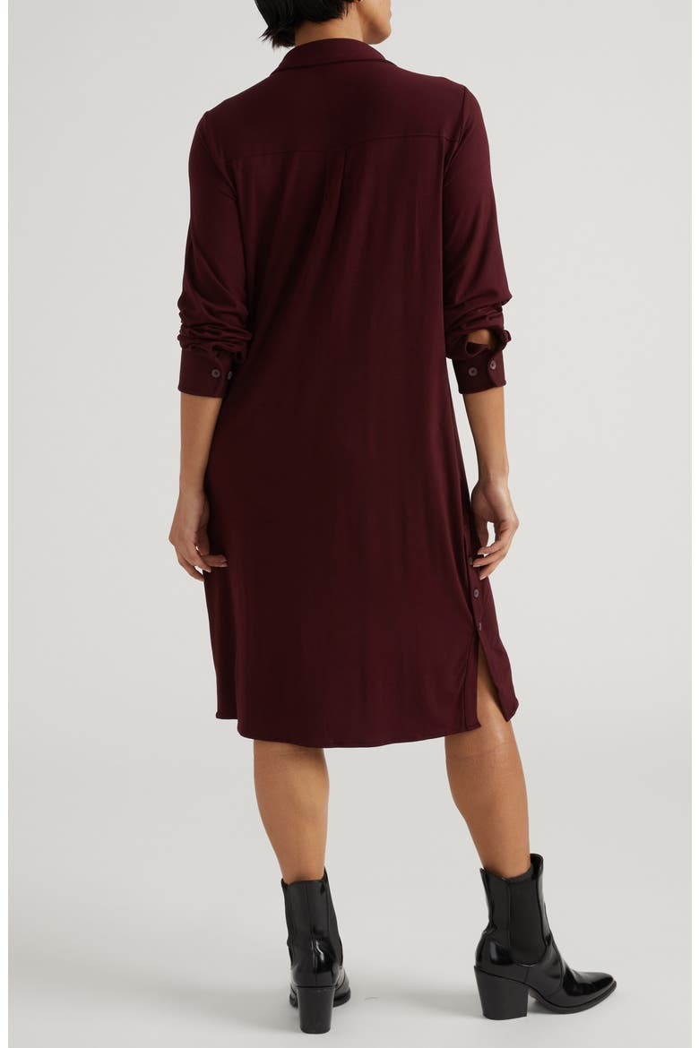 Sally Long Sleeve Shirtdress, Alternate, color, BLACK CHERRY