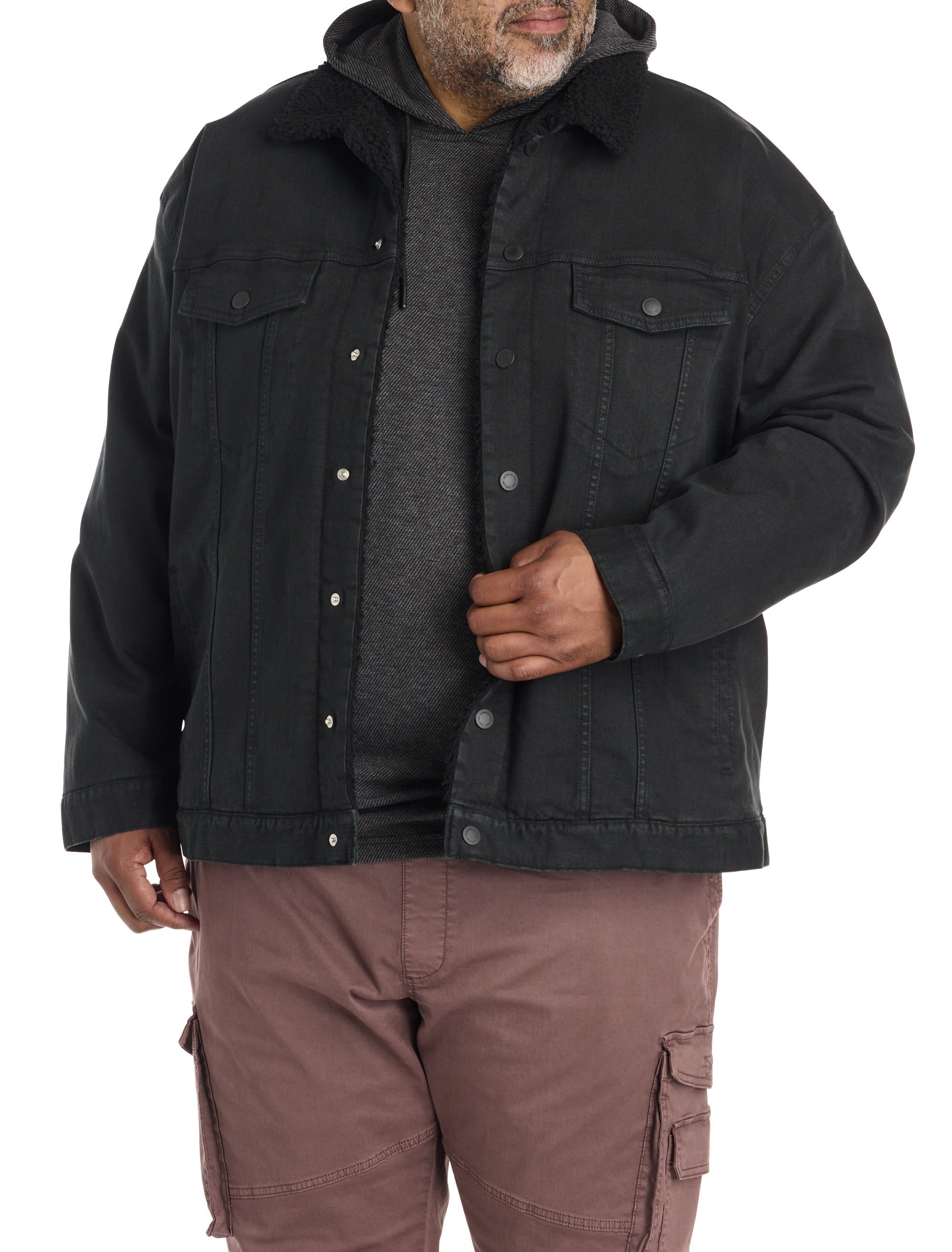 Big & Tall Black Denim Jacket