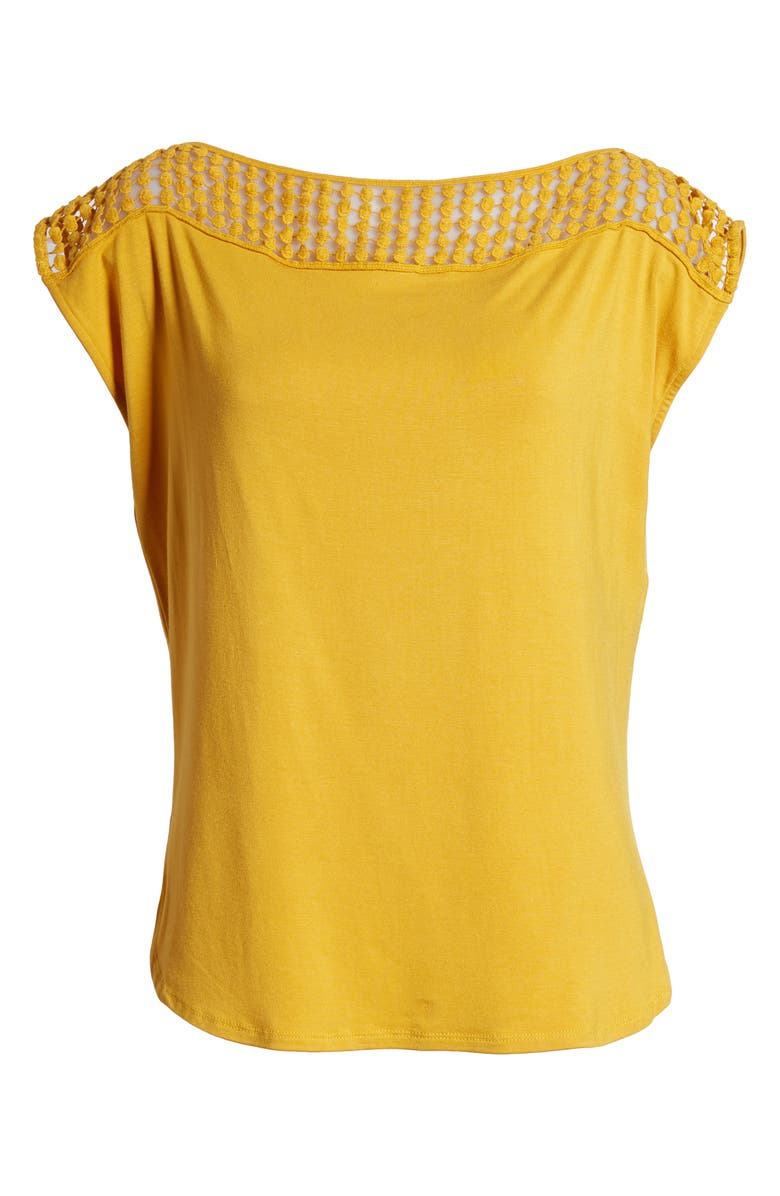 Loveappella Crochet Yoke Top, Alternate, color, 