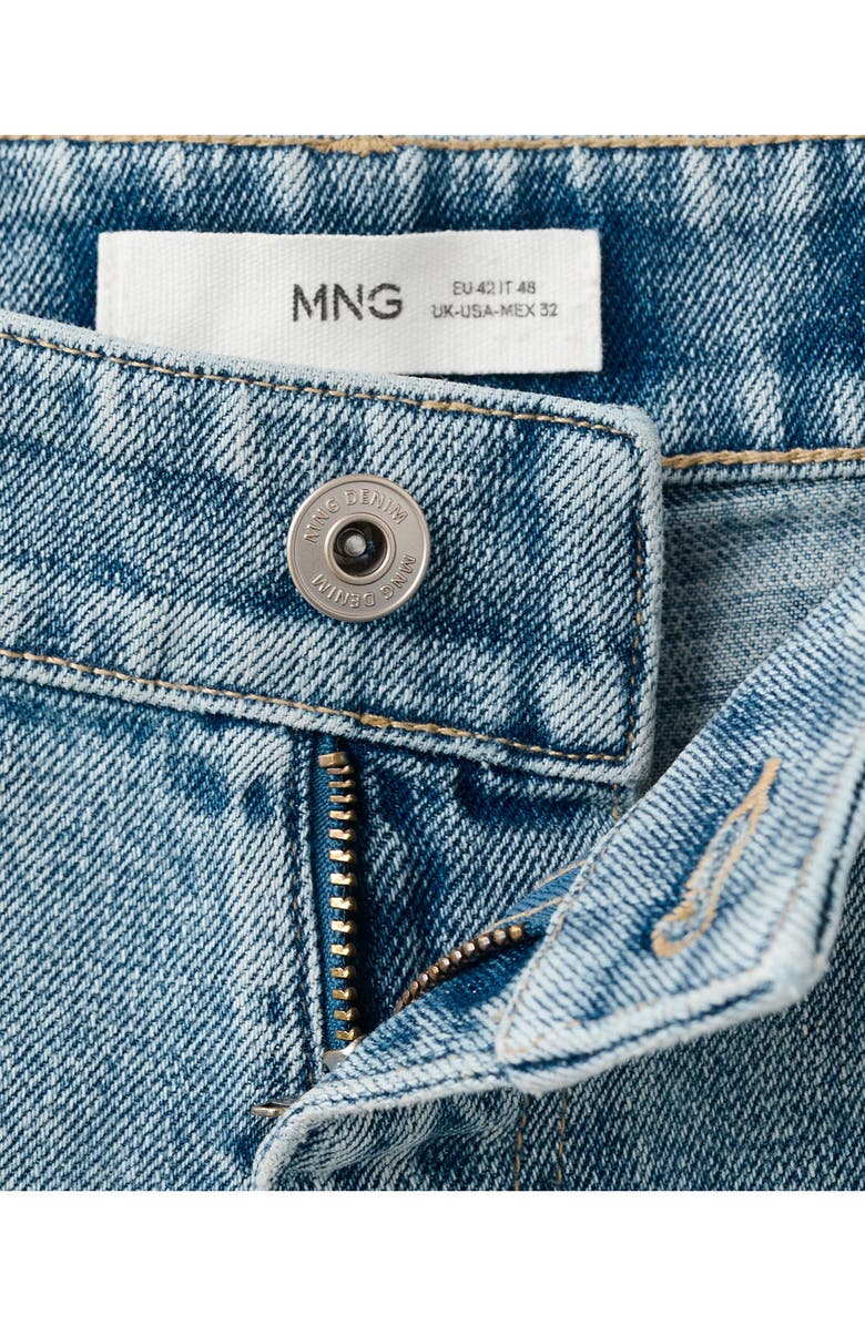 MANGO Cotton & Linen Straight Leg Jeans, Alternate, color, Light Vintage Blue