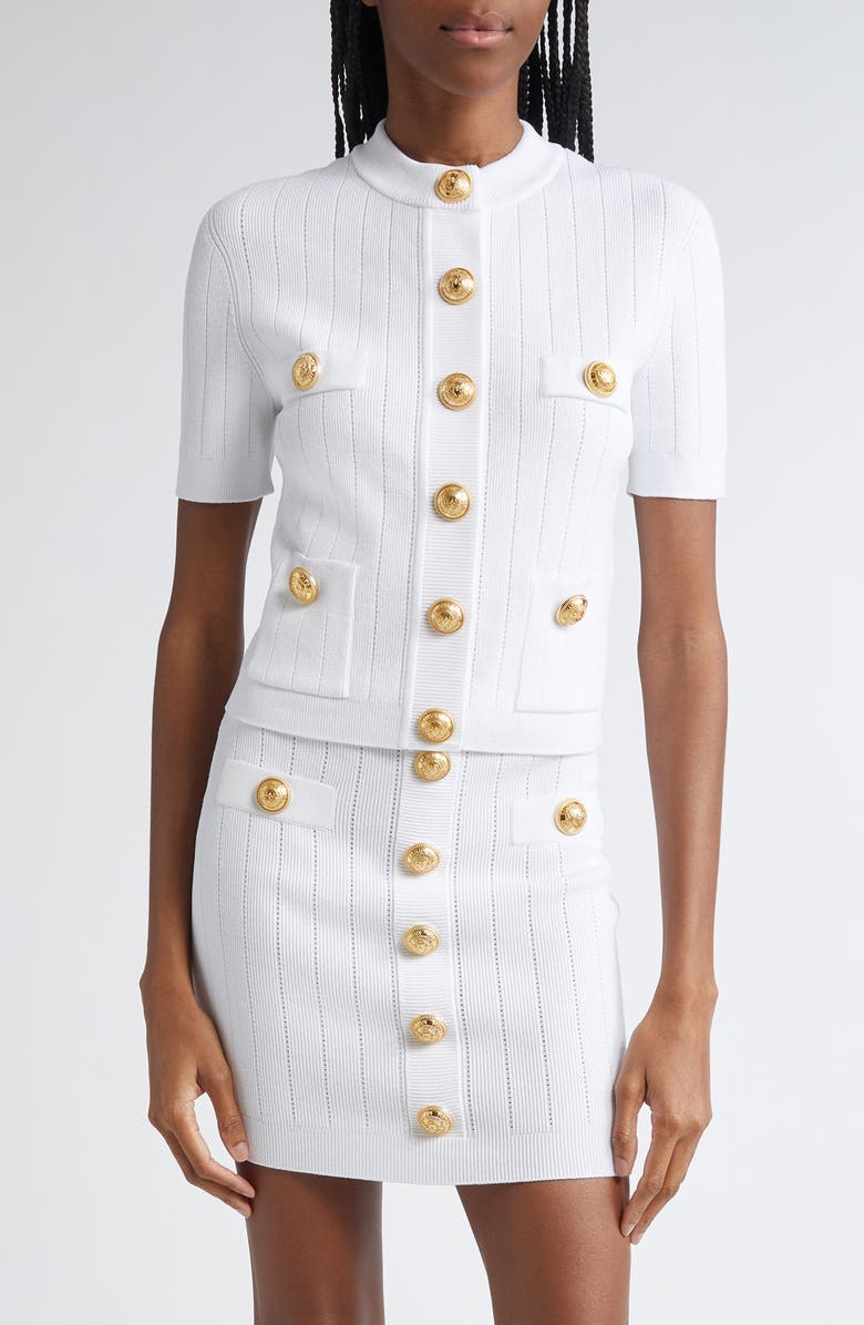 Balmain Four Pocket Cardigan, Main, color, 